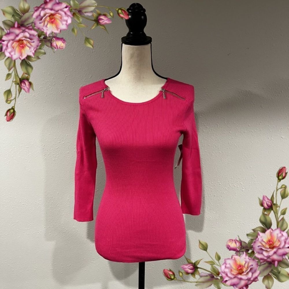‎Pink sweater with zipper detail